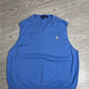 Polo Ralph Lauren Sweater Vest Blue Mens Size XXL Pima Cotton V Neck